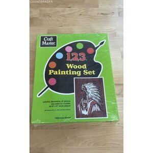 Vintage Craft Master 1972 Wood Painting Set Great Warrior Native American Sealed